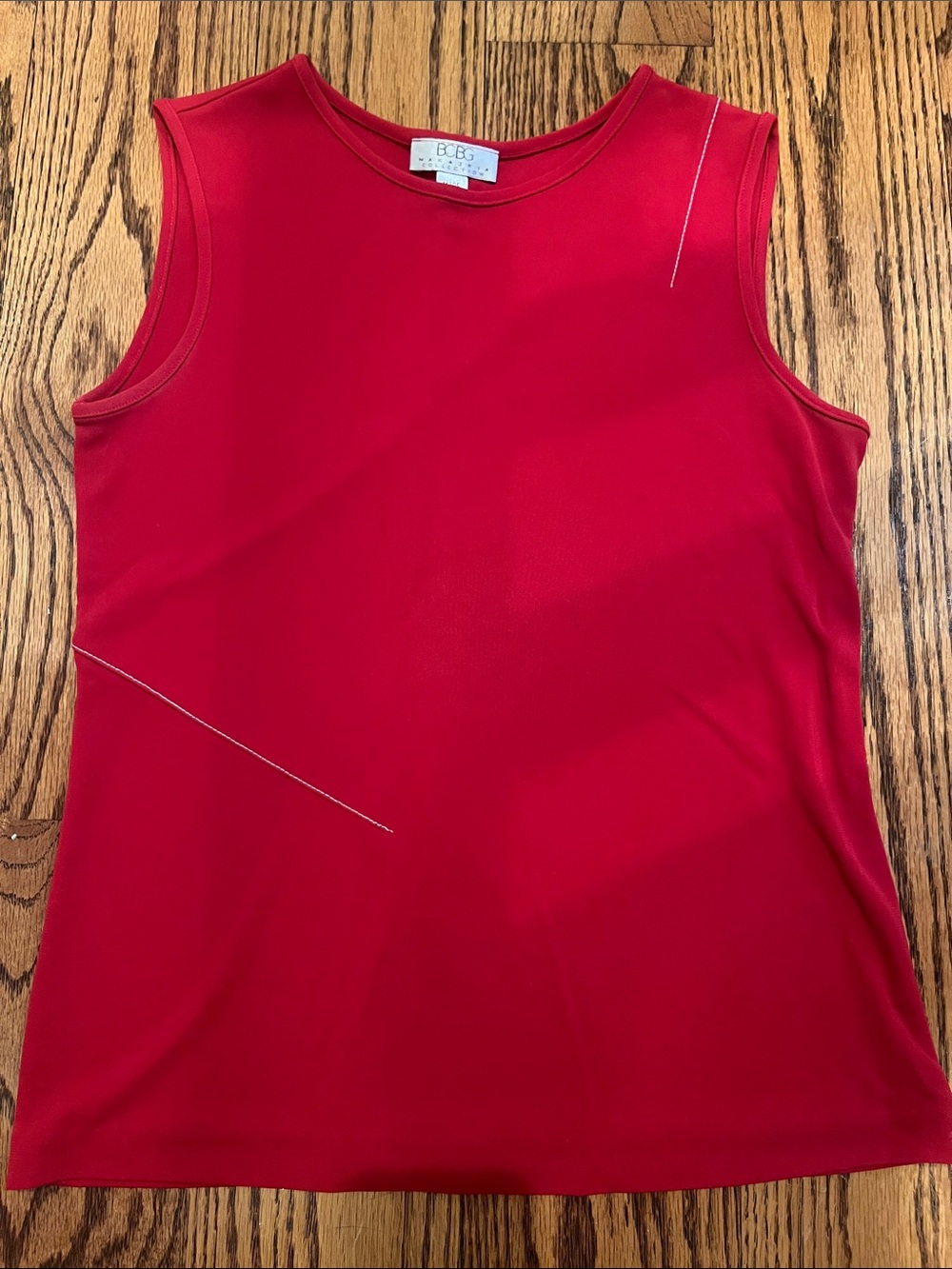 BCBG Red Sleeveless Scoop Neck Tank